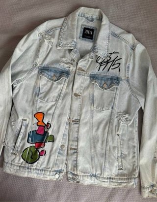 Chaqueta vaquera Zara Man personalizada L/XL