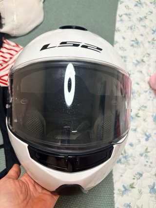 Casco Moto LS2 Blanco .