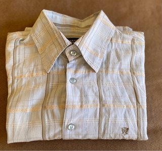 Camisa Caramelo Hombre Talla M Algodón/Lino