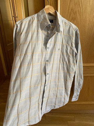 Camisa Caramelo Hombre Talla M Algodón/Lino