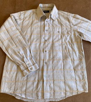 Camisa Caramelo Hombre Talla M Algodón/Lino