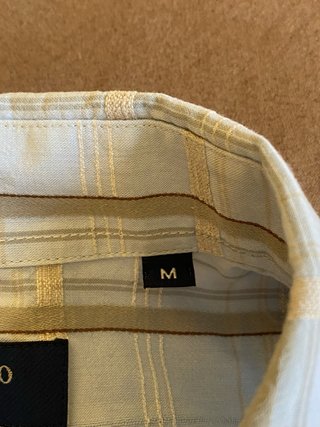 Camisa Caramelo Hombre Talla M Algodón/Lino
