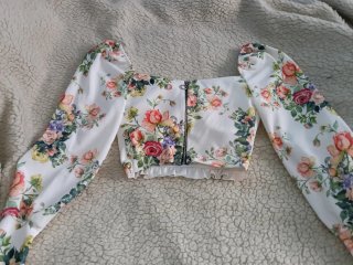 Blusa Top Flores Manga Larga