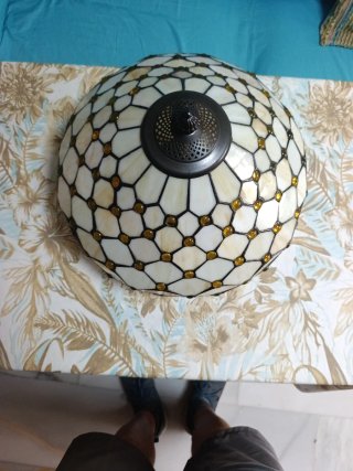 Plafón Tiffany 40cm Cristal y Metal. 2 unidades