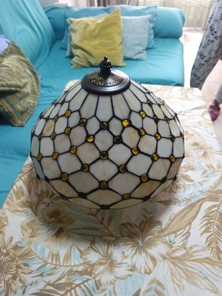 Plafón Tiffany 40cm Cristal y Metal. 2 unidades