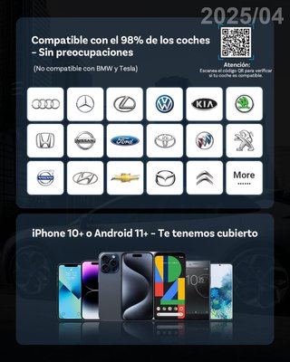 OTTOCAST Mini Adaptador USB Carplay/Android Auto