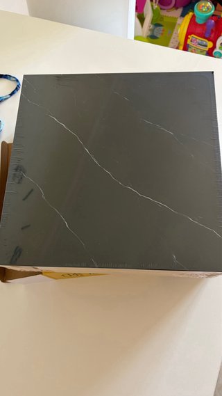 Porta capsule legno con cassetto e ripiano pietra