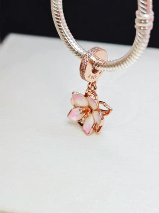 Pandora Charm Flor Rosa plata s925 Ale