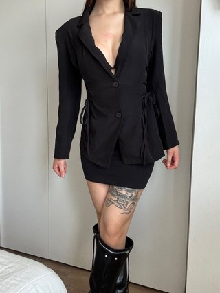 Blazer con lacci in vita
