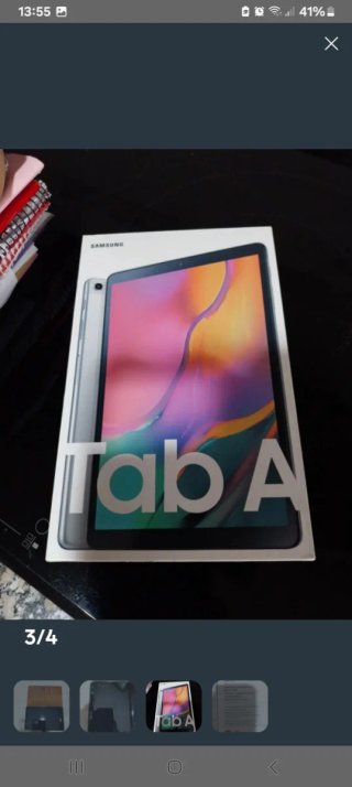 Samsung Tab A Tablet Negra con Funda Marrón
