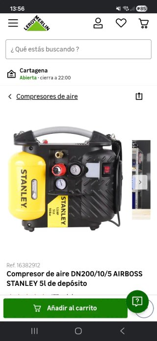 Compresor Stanley 5l 1.5 HP 10 Bar