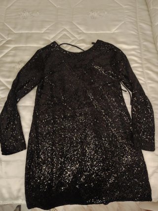 Vestido fiesta lentejuelas negro