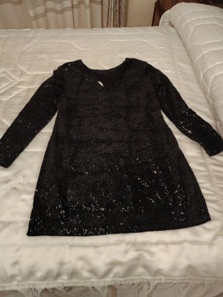 Vestido fiesta lentejuelas negro