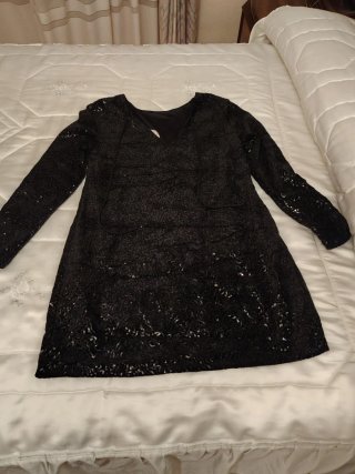Vestido fiesta lentejuelas negro