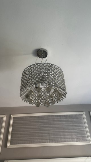 Lámpara de techo colgante de cristal y metal