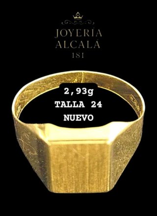 Anillo Sello Liso Oro Talla 24