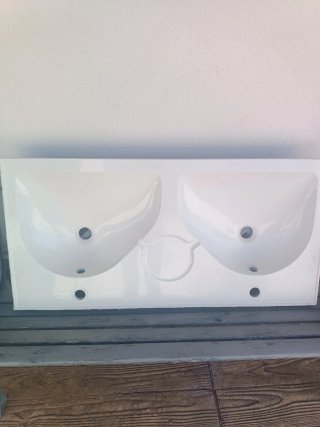 Lavabo doble 1m blanco
