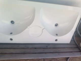 Lavabo doble 1m blanco