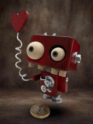 Robot Steampunk Legno Metallo Artigianale