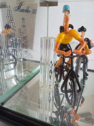 Figure di ciclisti in cristallo Murano