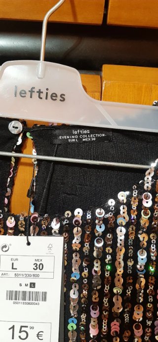 Top Lentejuelas Lefties Talla L Nuevo con etiqueta