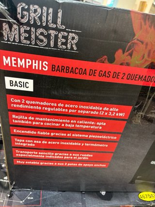 Barbacoa Gas 2 Quemadores Grillmeister Negra