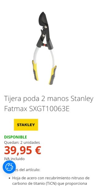 Tijera Poda Stanley Fatmax SXGT10063E Podar