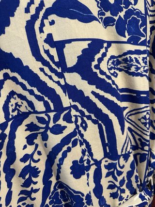 Kimono Zara Estampado Azul y Blanco