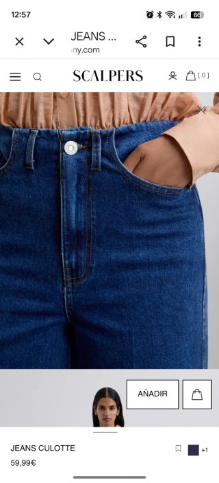 Pantalón vaquero culotte ancho