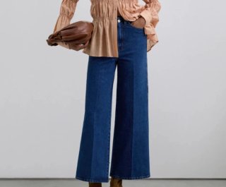 Pantalón vaquero culotte ancho