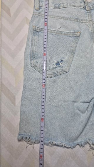 Shorts vaqueros denim azul claro cintura cruza