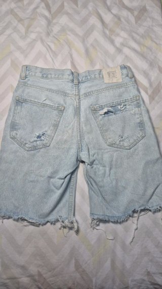 Shorts vaqueros denim azul claro cintura cruza