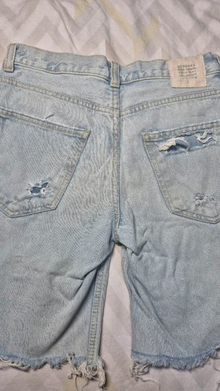 Shorts vaqueros denim azul claro cintura cruza