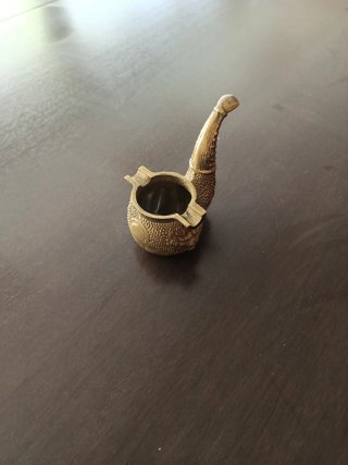 Cenicero Bronce Antiguo Pipa