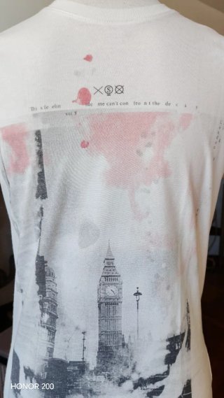 T-shirt uomo Sisley bianca stampa S