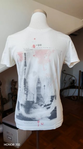 T-shirt uomo Sisley bianca stampa S