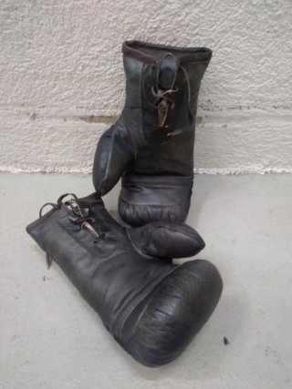 Guantes de boxeo retro piel búfalo infantiles