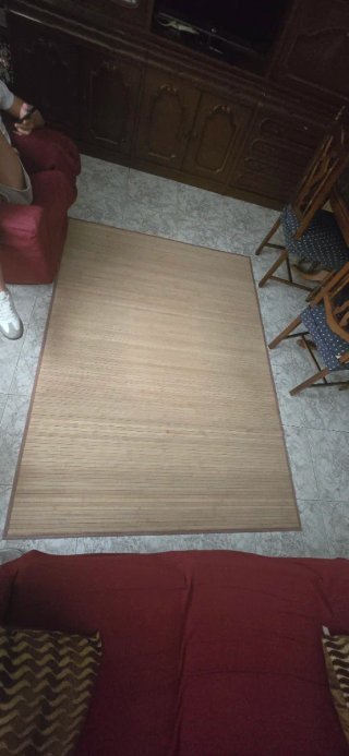 Alfombra de madera y bambú