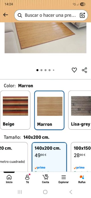 Alfombra de madera y bambú