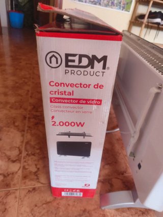 Convector Cristal EDM Negro 2000W