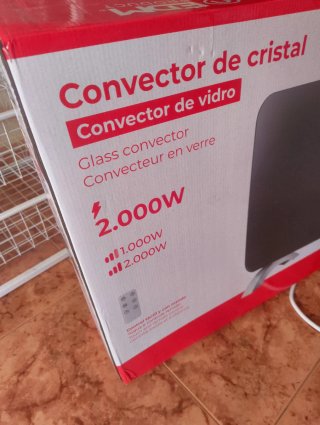 Convector Cristal EDM Negro 2000W
