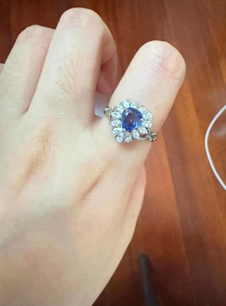 Anillo Plata con Zafiro Azul