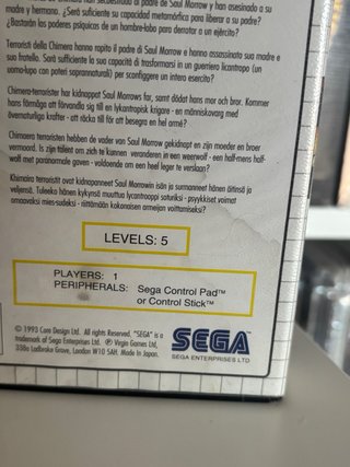 Wolfchild Sega Master System