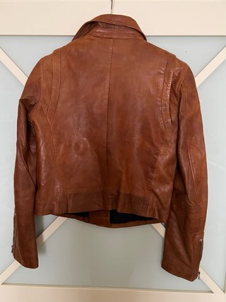 Cazadora Biker Piel Coñac Talla M