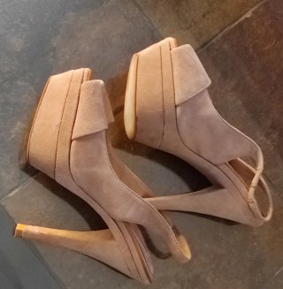 Zapatos Zara Beige Tacón Plataforma