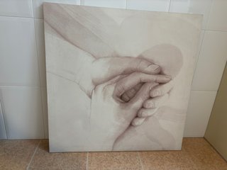 Cuadro Lienzo Manos 89x89 cm