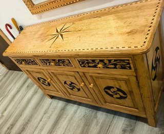 Recibidor completo de madera artesanal.