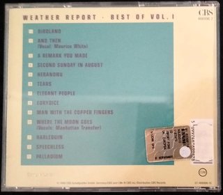 Weather Report - Best Of Vol. 1 CD