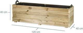 Hortalia Jardinera de Madera para Exterior 120x40