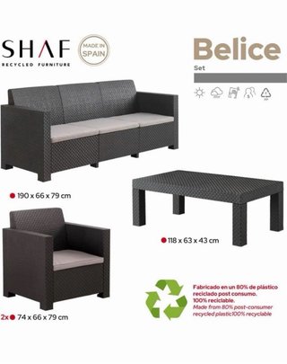 Shaf Conjunto Muebles Jardin Exterior 5 Plazas